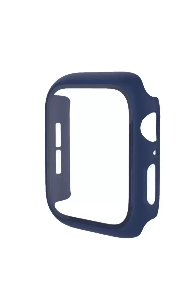 Newface Apple Watch 41mm Camlı Kasa Ekran Koruyucu - Mavi