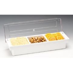 Bar Konteyner, 3'lü, Kapaklı, Polikarbon, 50x16x h:9.5 cm Beyaz