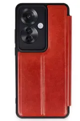 Newface Oppo Reno 11f Kılıf Flip Cover - Kırmızı