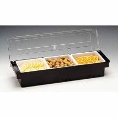 Bar Konteyner, 3'lü, Kapaklı, Polikarbon, 50x16x h:9.5 cm Siyah