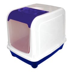 Kapalı Çift Açılır Kedi Tuvaleti 50/38/42 cm Mavi