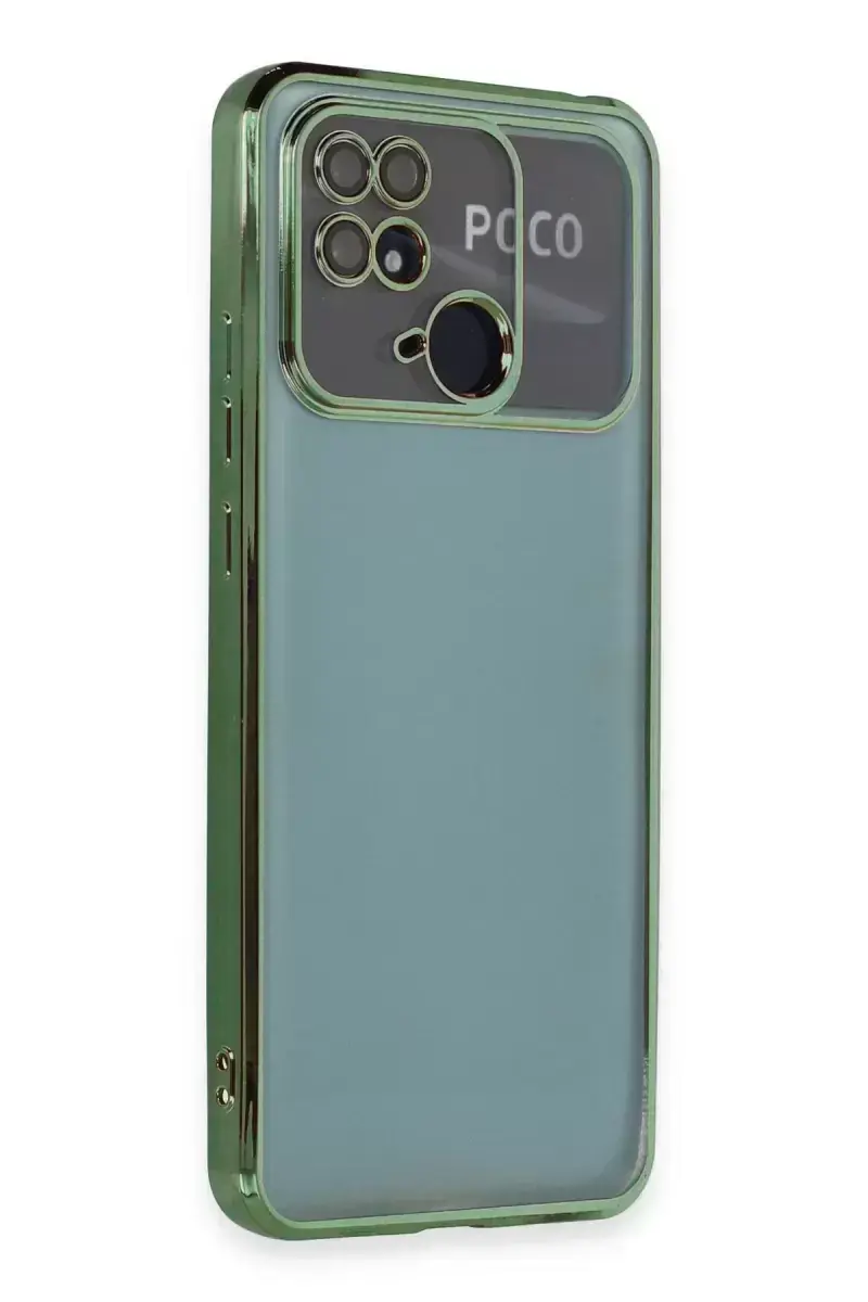 Newface Xiaomi Redmi 10c Kılıf Razer Lensli Silikon - Yeşil