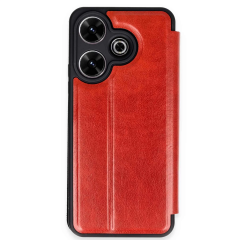Xiaomi Redmi 13 4g Kılıf Flip Cover - Kırmızı