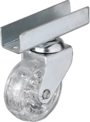 327 - 50x20 Mm Şeffaf Makaralı Uzun U Tablalı Teker 4 Adet