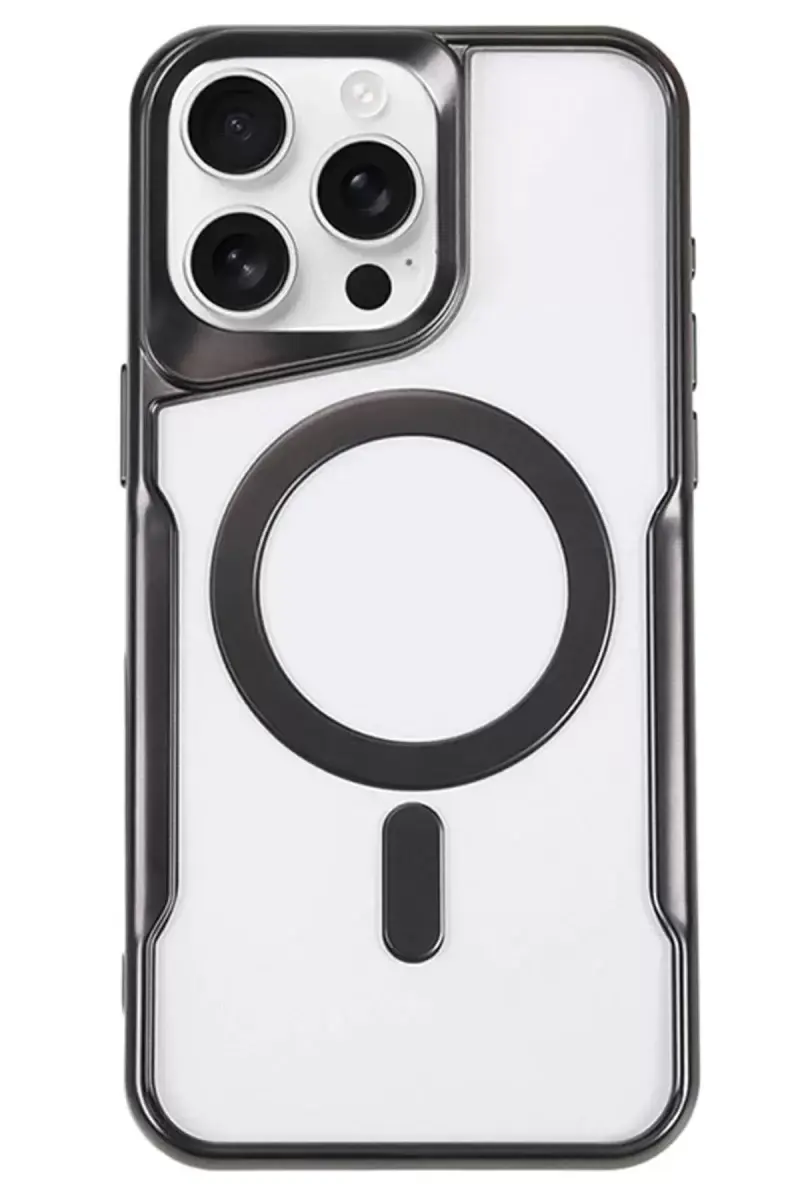 Newface Apple İphone 14 Pro Kılıf Boyi Magsafe Silikon Kapak - Siyah