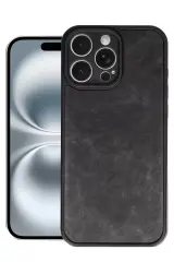 Newface Apple İphone 16 Pro Kılıf Aras Deri Kapak - Siyah