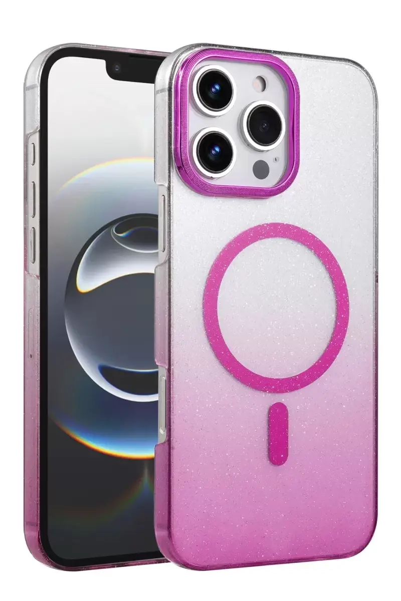 Newface Apple İphone 16 Pro Glossy Magsafe Kapak - Mor