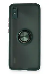 Newface Xiaomi Redmi 9a Kılıf Montreal Yüzüklü Silikon Kapak - Yeşil