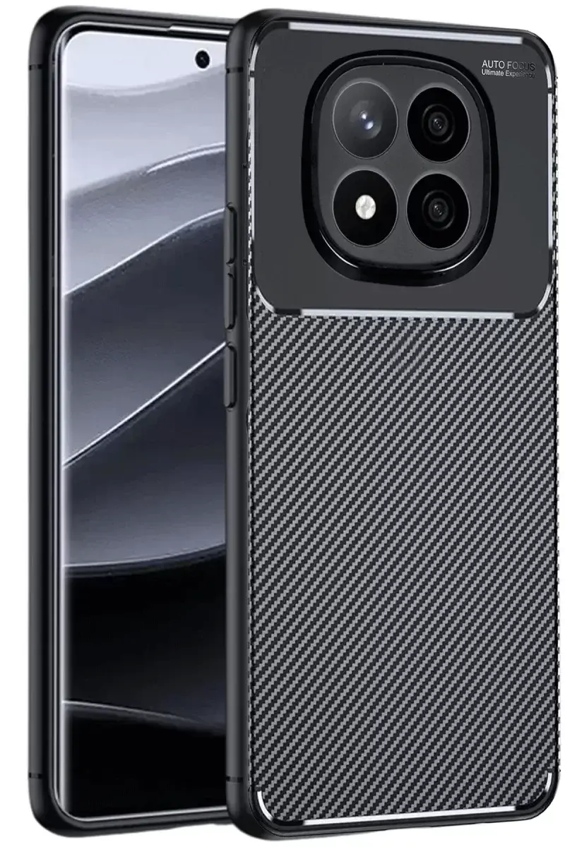 Newface Xiaomi Redmi Note 14 Pro Plus Kılıf Auto Focus Karbon Kapak - Siyah