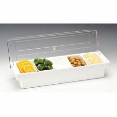 Bar Konteyner, 5'li, Kapaklı, Polikarbon, 50x16x h:9.5 cm Beyaz