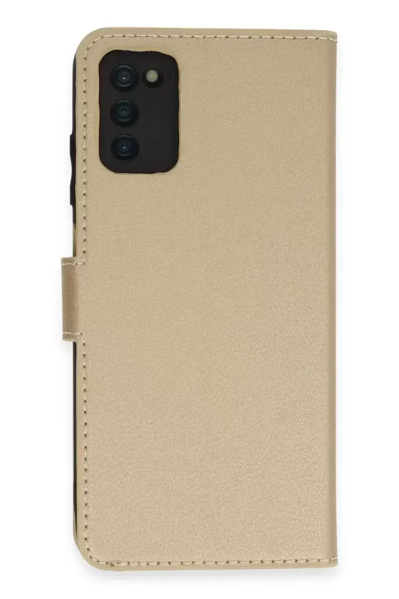 Newface Samsung Galaxy A03s Kılıf Trend S Plus Kapaklı Kılıf - Gold
