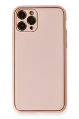 Newface İphone 11 Pro Max Kılıf Coco Deri Silikon Kapak - Pembe