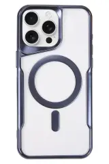 Newface Apple İphone 16 Pro Max Kılıf Boyi Magsafe Silikon Kapak - Lacivert
