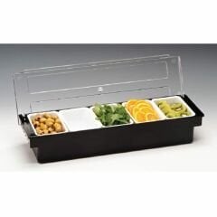 Bar Konteyner, 5'li, Kapaklı, Polikarbon, 50x16x h:9.5 cm, Siyah