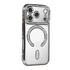 İphone 17 Pro Joke Simli Magneticsafe Kılıf - Gümüş