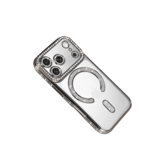 İphone 17 Pro Joke Simli Magneticsafe Kılıf - Gümüş