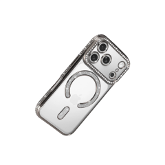 İphone 17 Pro Joke Simli Magneticsafe Kılıf - Gümüş