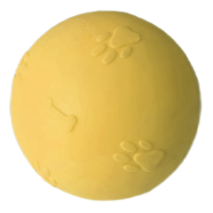 Pati Desenli Termoplastik Sert Köpek Oyun Topu 8 cm Large Sarı