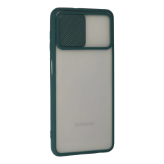 Samsung Galaxy A22 Kılıf Palm Buzlu Kamera Sürgülü Silikon - Yeşil