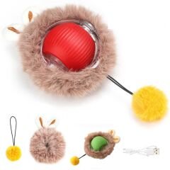 İnteraktif Şarjlı Kulaklı Hareketli Peluş Oyun Topu Kuyruklu 5 cm