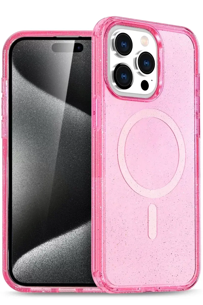Newface İphone 14 Pro Kılıf Star Magsafe Kapak - Pembe