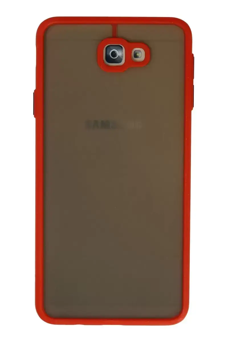 Newface Samsung Galaxy J7 Prime Kılıf Montreal Silikon Kapak - Kırmızı