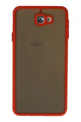 Newface Samsung Galaxy J7 Prime Kılıf Montreal Silikon Kapak - Kırmızı