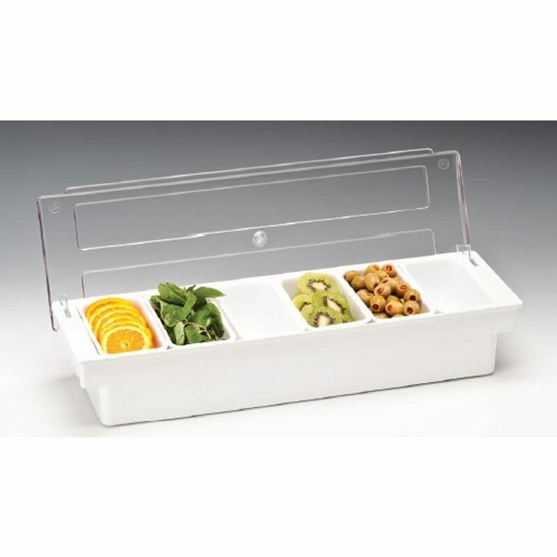 Bar Konteyner, 6'lı, Kapaklı, Polikarbon, 50x16x h:9.5 cm Beyaz