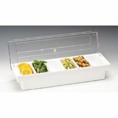 Bar Konteyner, 6'lı, Kapaklı, Polikarbon, 50x16x h:9.5 cm Beyaz