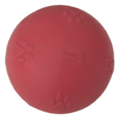 Pati Desenli Termoplastik Sert Köpek Oyun Topu 8 cm Large Kırmızı