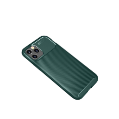 İphone 11 Pro Max Kılıf Auto Focus Karbon Kapak - Yeşil