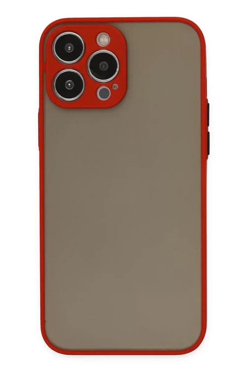 Newface İphone 14 Pro Max Kılıf Montreal Silikon Kapak - Kırmızı