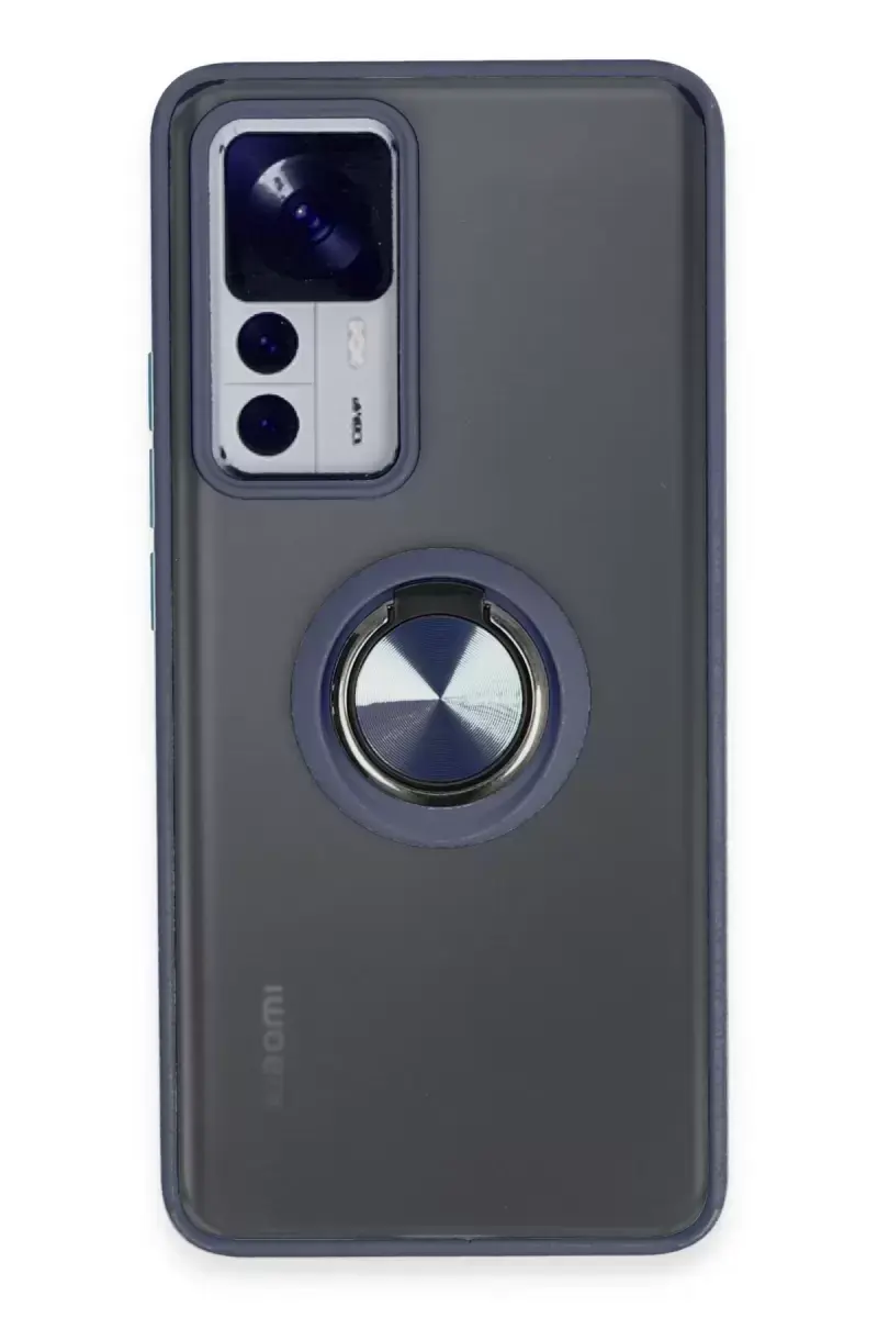 Newface Xiaomi Mi 12t Pro Kılıf Montreal Yüzüklü Silikon Kapak - Lacivert