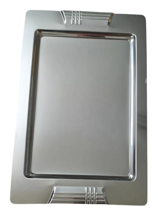 Tepsi - Çelik Kahve Sunum Tepsisi 46 X 30 Cm