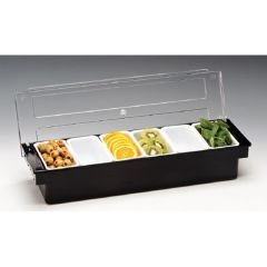 Bar Konteyner, 6'lı, Kapaklı, Polikarbon, 50x16x h:9.5 cm, Siyah