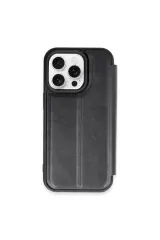 Newface İphone 15 Pro Max Kılıf Flip Cover - Siyah