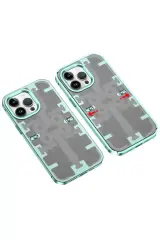 Newface İphone 13 Pro Max Kılıf Mekanik Bumper Kapak - Yeşil