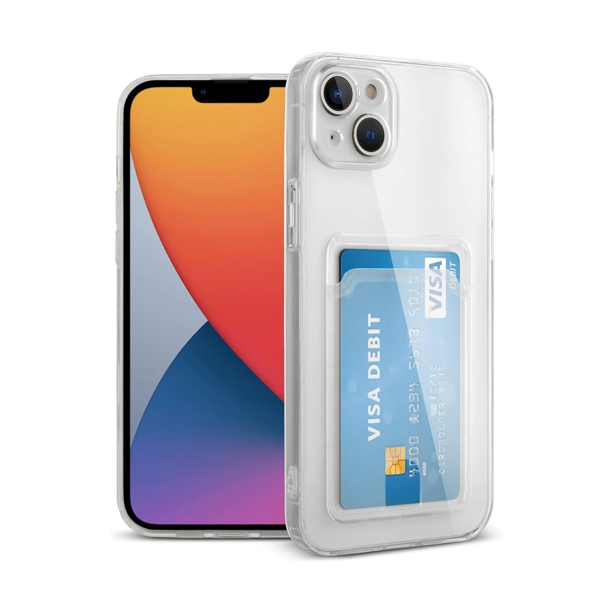 İphone 15 Kılıf Kart Şeffaf Silikon - Şeffaf