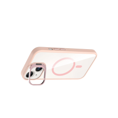 Joko  İphone 14 Remim Lensli Magsafe Standlı Kapak - Pembe