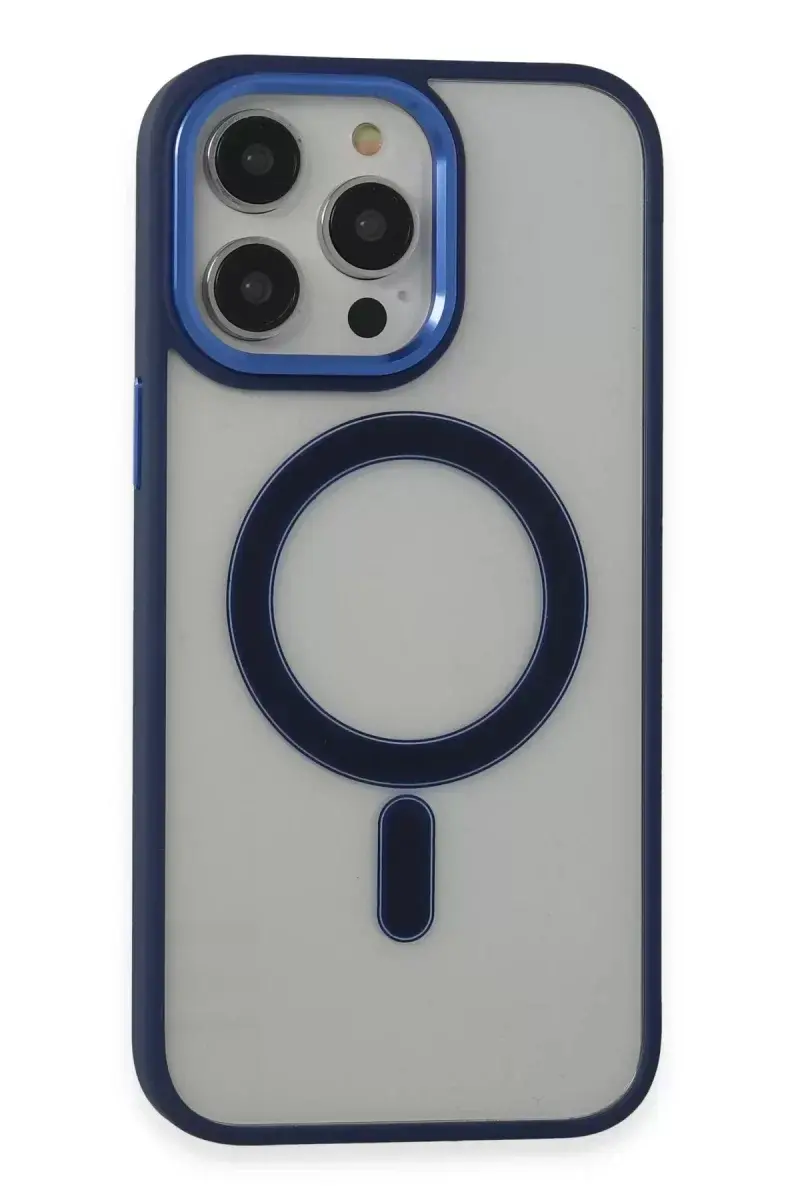 Newface İphone 15 Pro Max Kılıf Room Magneticsafe Silikon - Lacivert