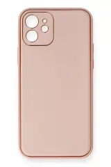 Newface İphone 12 Kılıf Coco Deri Silikon Kapak - Pembe