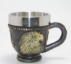 3d Kabartmalı Kartal Büstü Paslanmaz Çelik Kupa Bardak Alk4480