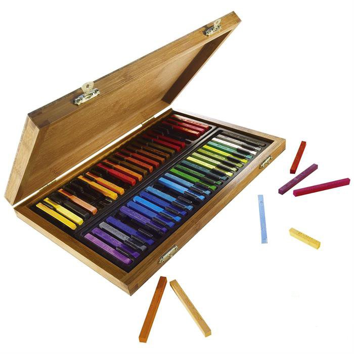48'li Ahşap Kutulu Pastel Boya Seti