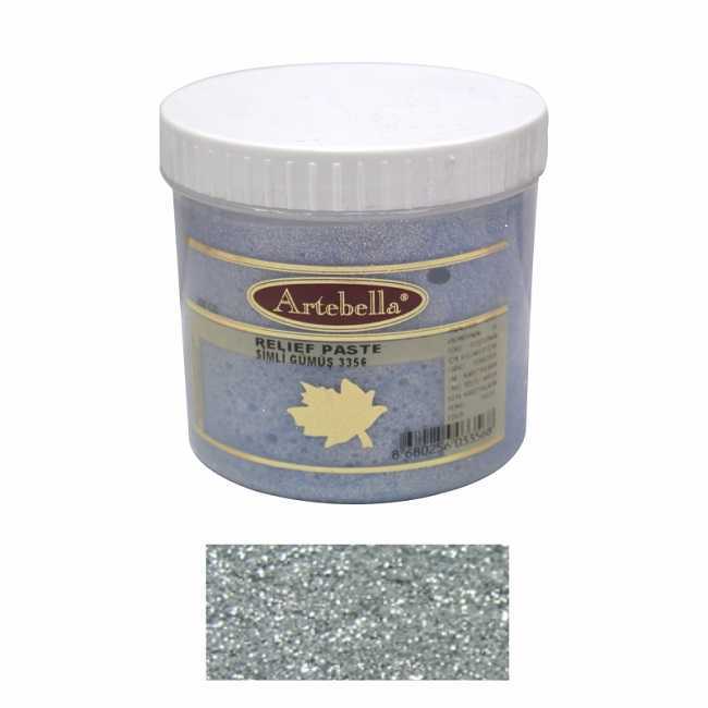 Rölyef Pasta Simli Gümüş 300gr. N:3356