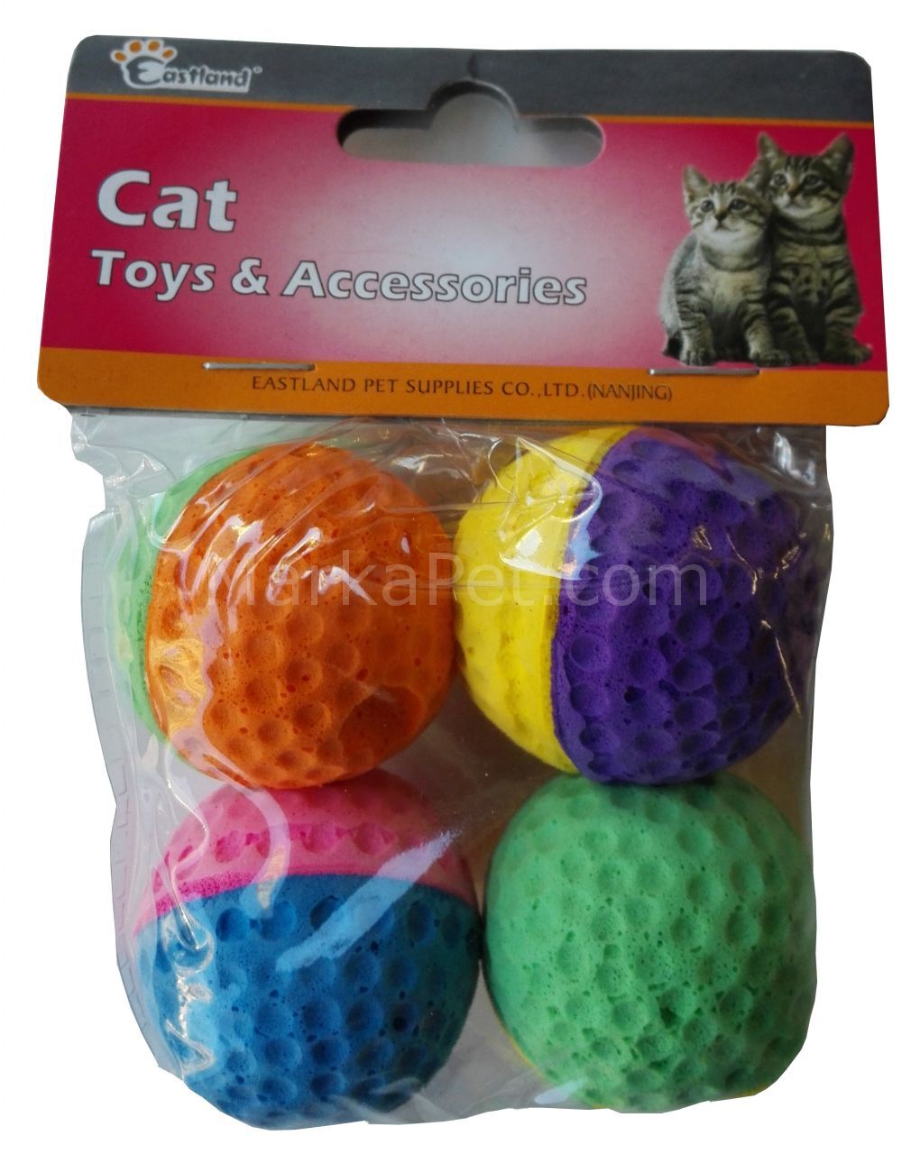Eastland İki Renkli Kedi Oyuncak Sünger Top 4 Lü