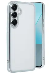 Newface Samsung Galaxy S25 Plus Kılıf Razer Lensli Silikon - Gümüş