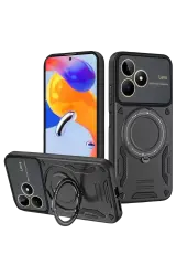 Newface Realme C53 Kılıf Joy Lens Standlı Kapak - Siyah