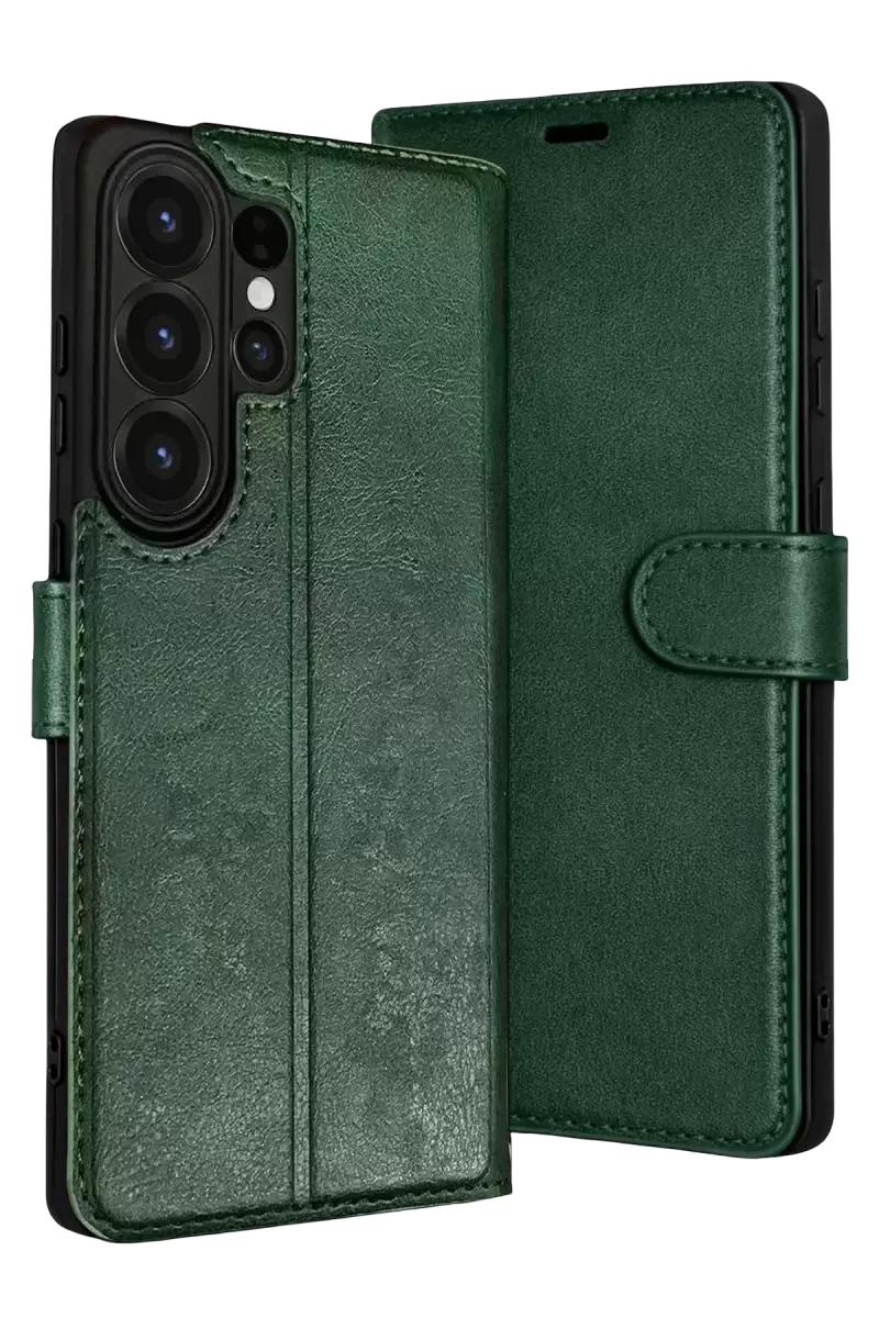 Newface Samsung Galaxy S26 Ultra Trend S Plus Kapaklı Kılıf - Yeşil