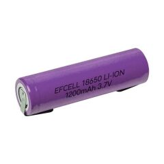 Efcell 18650 3.7 Volt 1200 Mah Başlıksız Puntalı Mavi Lityum Li-ion Pil