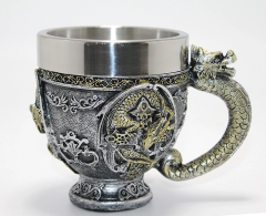 3d Ejderha Figürlü Kabartmalı Paslanmaz Çelik Kupa Bardak Alk4481